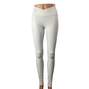Hustl Women's White Mid Rise Yoga Workout Gym Athletic Leggings Pants Size XS